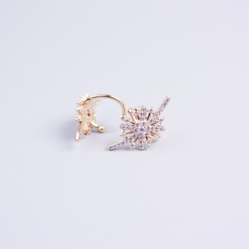Ear Cuff Xuping 18K Gold Plating White Crystals Star, diameter 20×10mm+
