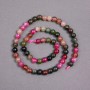 Tourmaline beads on thread, smooth spheres, 6 mm diameter, length 37 cm (+/-)
