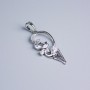 Pendant Xuping Rhodium 'Cat' with White Crystals 27x13 mm+