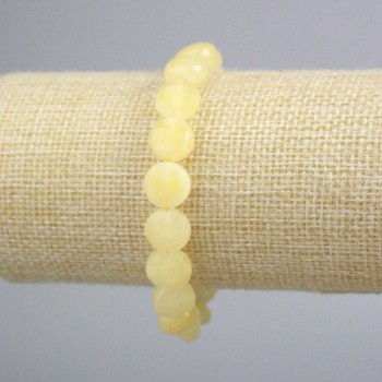 Citrine Bracelet with Faceted Coin Beads, diameter 10.5 mm, length 18 cm (stretch)