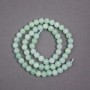 Amazonite Beads on Thread, Natural Stone, Smooth Beads, Diameter 6.5 mm, Length 38 cm
