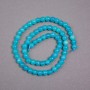 Aquamarine Beads on Thread, Natural Stone, Smooth Round Beads, Diameter 6 mm ±, Length 39 cm ±