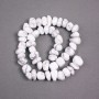 Howlite beads on thread, natural stone, faceted, assorted sizes, diameters 14x10-11x8 mm, length 39 cm