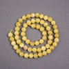 Yellow Jadeite Beads on Thread - Smooth Balls, 6.5 mm Diameter, 38 cm Length