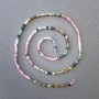 Tourmaline Beads on Thread, Assorted Natural Stone Cubes, 2.4x2.4 mm, 40 cm Length