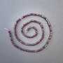 Tourmaline cube beads on thread, natural stone, 3x3mm, 40cm length