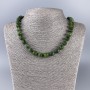 Jadeite Necklace with natural jadeite, faceted cube bead, 9x9 mm, 50 cm length