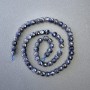 Iolite beads, natural stone, faceted cube, 6x6 mm diameter, 39 cm long, on thread