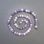 Lepidolite Beads, Natural Stone, Faceted Cubes 7x7 mm, 39 cm Length on Thread