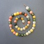 Assorted Beads from Natural Stone, Faceted Cubes, 9x9 mm, Length about 39 cm on Thread