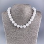 Necklace White Quartz (artificial acrylic) smooth beads, diameter 12 mm ±, length 45 cm+