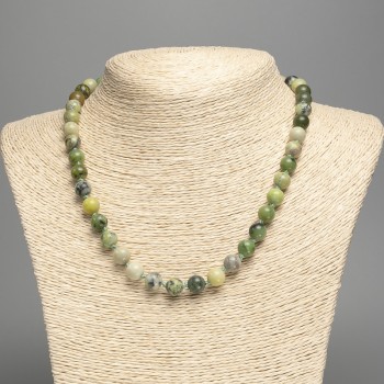 Necklace Australian Jadeite (artificial acrylic) smooth beads, 8.5 mm diameter, length 49 cm ±