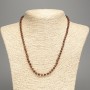 Garnet Necklace with Brownish Natural Faceted Cubes, 4x4 mm, Length 46 cm