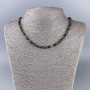 Green tourmaline necklace with natural stone, faceted cubic beads, 4x4 mm diameter, length 51 cm ±