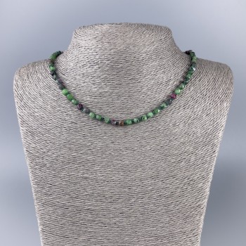 Faceted zoisite necklace, natural stone, cube beads, diameter 4×4 mm, length 50 cm