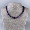 Sugilite Necklace with Natural Stone, Faceted Cube Beads, 7.5x7.5 mm, Length 50 cm