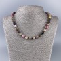 Natural tourmaline necklace with faceted cube beads, 8x8 mm, length 50 cm ±