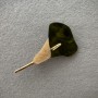 Calla Flower Brooch with green and white mother-of-pearl and gold-tone metal 76x44 mm+