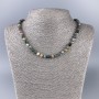 Jasper Necklace, Natural Stone, Faceted Bead, Diameter 6 mm ±, Length 50 cm+