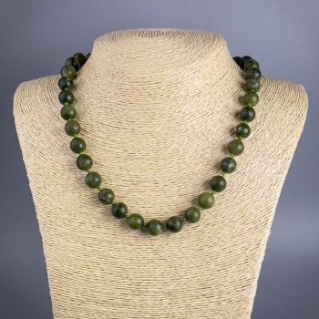 Jadeite Beads Necklace (Acrylic), Smooth Beads, Diameter 10.5 mm, Length 50 cm +/-