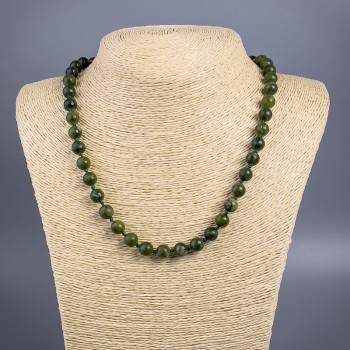 Imitation Jadeite Necklace with Smooth Acrylic Beads, 8.5 mm Diameter, 50 cm Length