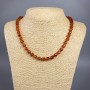 Carnelian Necklace with Faceted Cubes, 7 mm Diameter, 50 cm Length