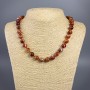 Necklace with natural carnelian beads, faceted oval 8x12 mm, length 49 cm+