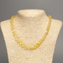 Opal Glass Necklace in Yellow Matte Chameleon, Smooth Beads, 8 mm Diameter, 49 cm Length