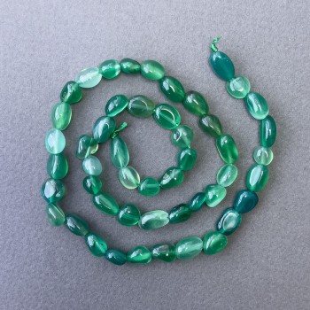 Green Agate Beads, natural stone, faceted, diameter 6×8 mm, length 40 cm