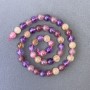 Assorted natural stone beads, smooth round beads, diameter 8.5 mm, length 39 cm