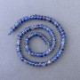 Lazurite Beads, Natural Stone Washer on Thread, 6x2.5 mm, Length 39 cm, with Seed Beads 3x2 mm