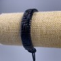 Bracelet, length 18-25 cm, thickness 13 mm, eco leather, black, with a closure