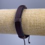 Bracelet, length 18-25 cm, thickness 12 mm, eco-leather, brown, with a clasp