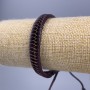 Bracelet, length 18-25 cm, thickness 11 mm, eco-leather, brown color, with adjustable clasp
