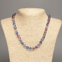Opal Glass Necklace 'Blue Chameleon' Smooth Beads, 8 mm Diameter ±, Length 49 cm ±