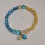Bracelet Citrine and Aquamarine (synthetic acrylic), bead diameter 6.5 mm, length 18 cm (stretch) with opal glass inserts, 8 mm diameter