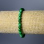 Bracelet of Chrysoprase (artificial acrylic) smooth beads, 6.5 mm diameter, 18 cm length (stretch)