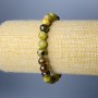 Green Garnet Bracelet, Natural Stone, Smooth Beads, 8 mm Diameter, 18 cm Length (Stretch)