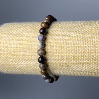 Petersite Bracelet, Natural Stone, Smooth Bead, 6.5 mm Diameter, 18 cm Length (Stretch)