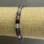 Fluorite Bracelet, Natural Stone, Smooth Beads, 6 mm Diameter, 18 cm Length (Stretch)