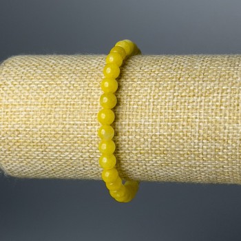 Citrine bracelet with smooth beads, diameter 6.5 mm, length 18 cm (stretch)