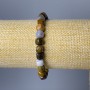 Jasper bracelet, natural stone, faceted cube, 7mm diameter, 18cm length (stretch)