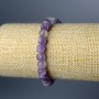 Amethyst Bracelet, natural stone, faceted cube beads, 7.5 mm diameter, 18 cm length (stretch)