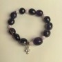 Amethyst bracelet, natural stone, faceted beads, diameter 9×11 mm ±, length 18 cm (stretch) with inserts