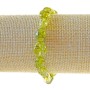 Bracelet Olive Crystal, olive-toned, olivine-cut faceted beads, 8×11 mm diameter, 18 cm length (stretch)