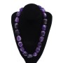 Amethyst Necklace, natural gemstone, faceted, diameter 15x20 mm ±, length 52 cm ±