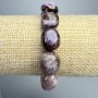 Charoite bracelet, natural stone, large rondelle beads, diameter 12x14 mm, length 18 cm +/- (stretch)