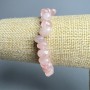 Bracelet Pink Quartz natural stone faceted rondelle, diameter 11x7 mm, length 18 cm (stretch)