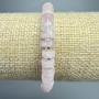 Bracelet Pink Quartz, natural stone discs, diameter 7×3 mm ±, length 18 cm ± (stretch) with seed beads