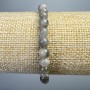 Labradorite bracelet with natural stone, smooth beads, 6 mm diameter, 18 cm length ± (stretch)